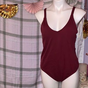 New maroon colored one piece Swimsuit